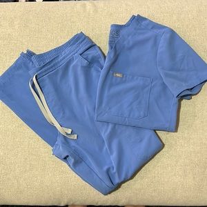 Ciel Blue Figs Scrubs set